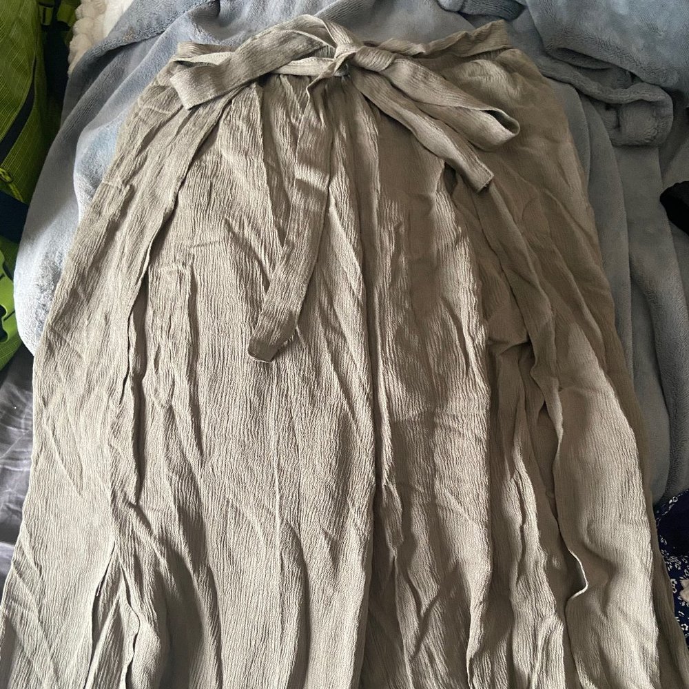 olive green tie pants